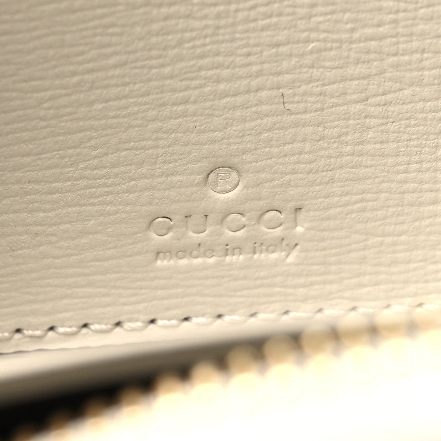 Gucci GG Supreme Monogram Azalea Calfskin Horsebit 1955 Zip Around ID Card Case Wallet Beige Ebony Mystic White 6 of 9