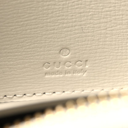 Gucci GG Supreme Monogram Azalea Calfskin Horsebit 1955 Zip Around ID Card Case Wallet Beige Ebony Mystic White 6 of 9