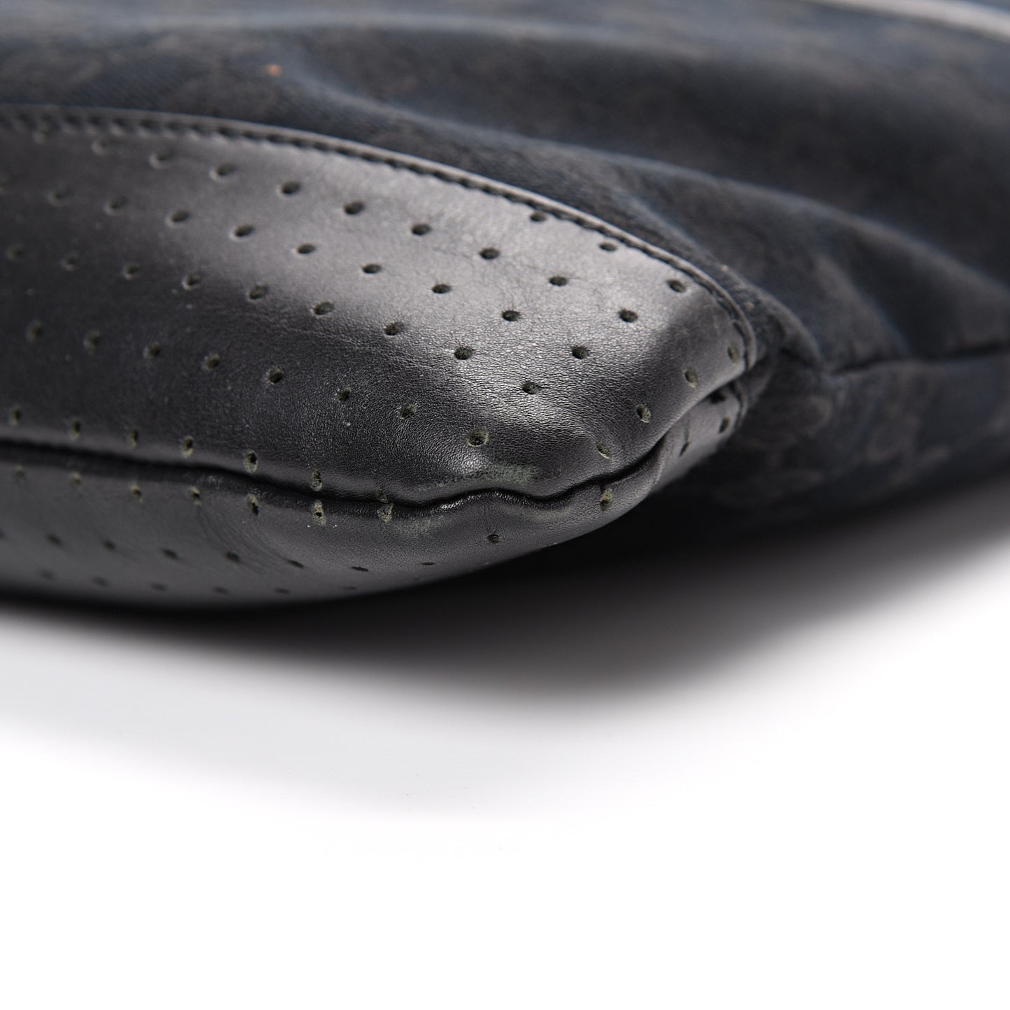 Monogram Perforated Calfskin Messenger Black
