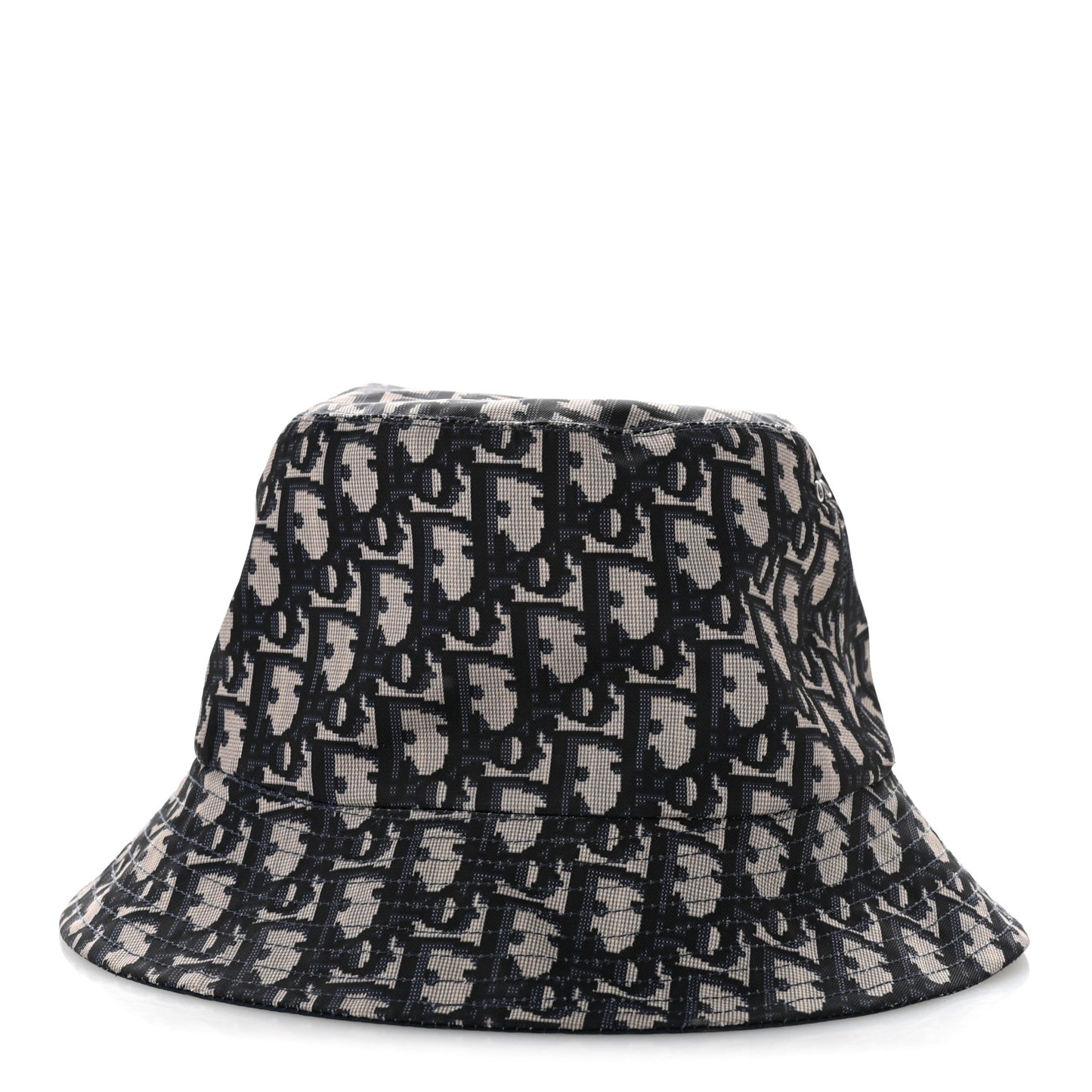 Nylon Oblique Reversible Teddy-D Brim Bucket Hat Blue