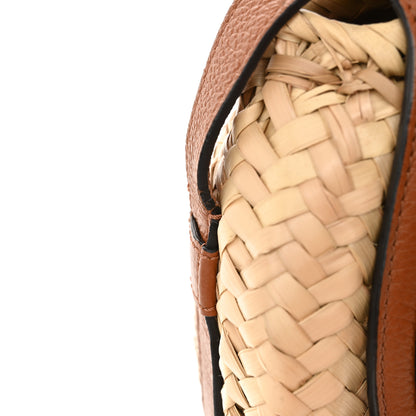 Chloe Raffia Small Grain Calfskin Small Marcie Basket Crossbody Tan 12 of 12