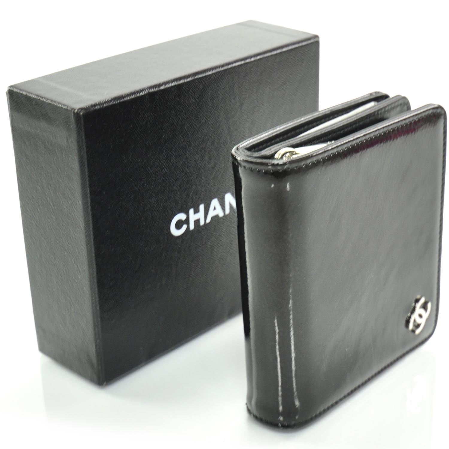 Chanel Patent Compact Zip Wallet Black 3 of 11
