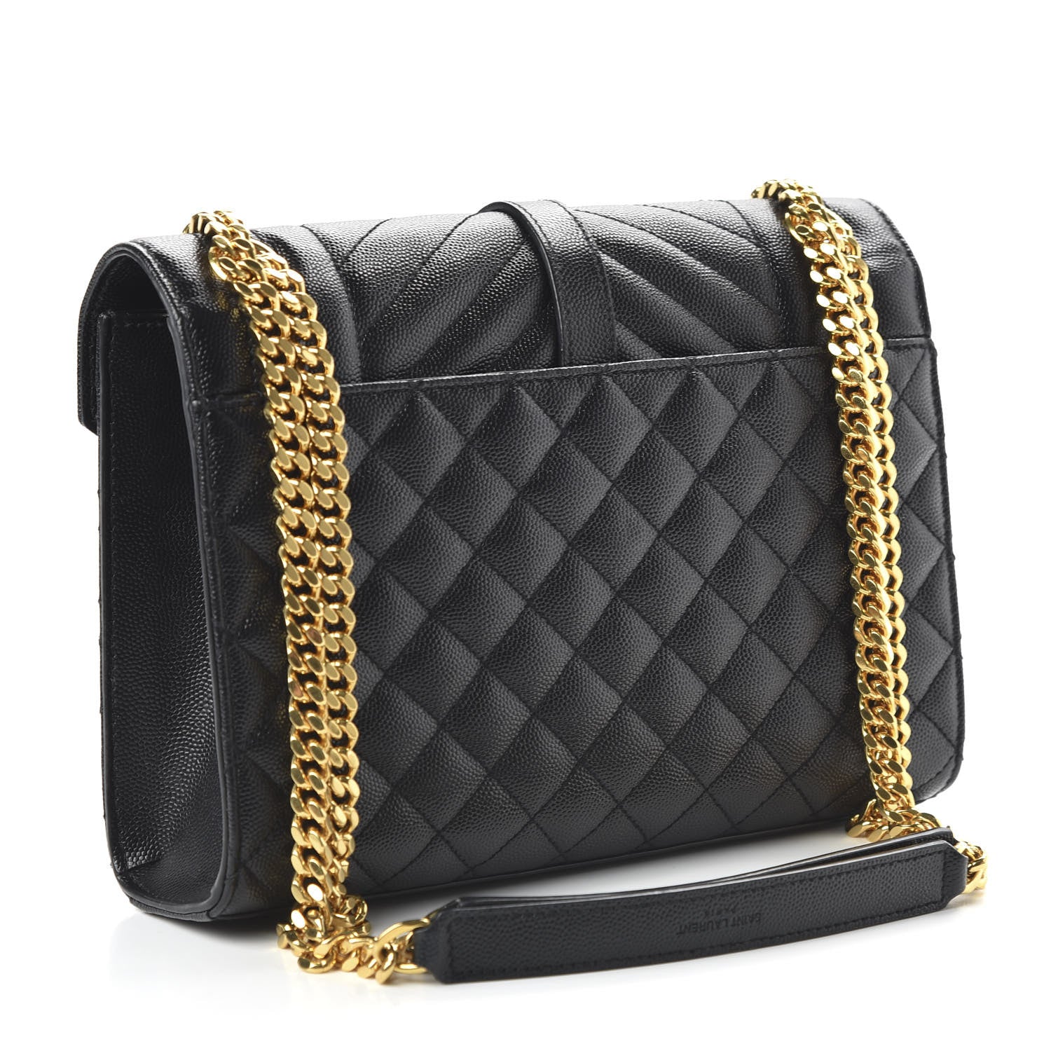 Saint Laurent Grain De Poudre Textured Mixed Matelasse Triquilt Medium Monogram Satchel Black 3 of 10