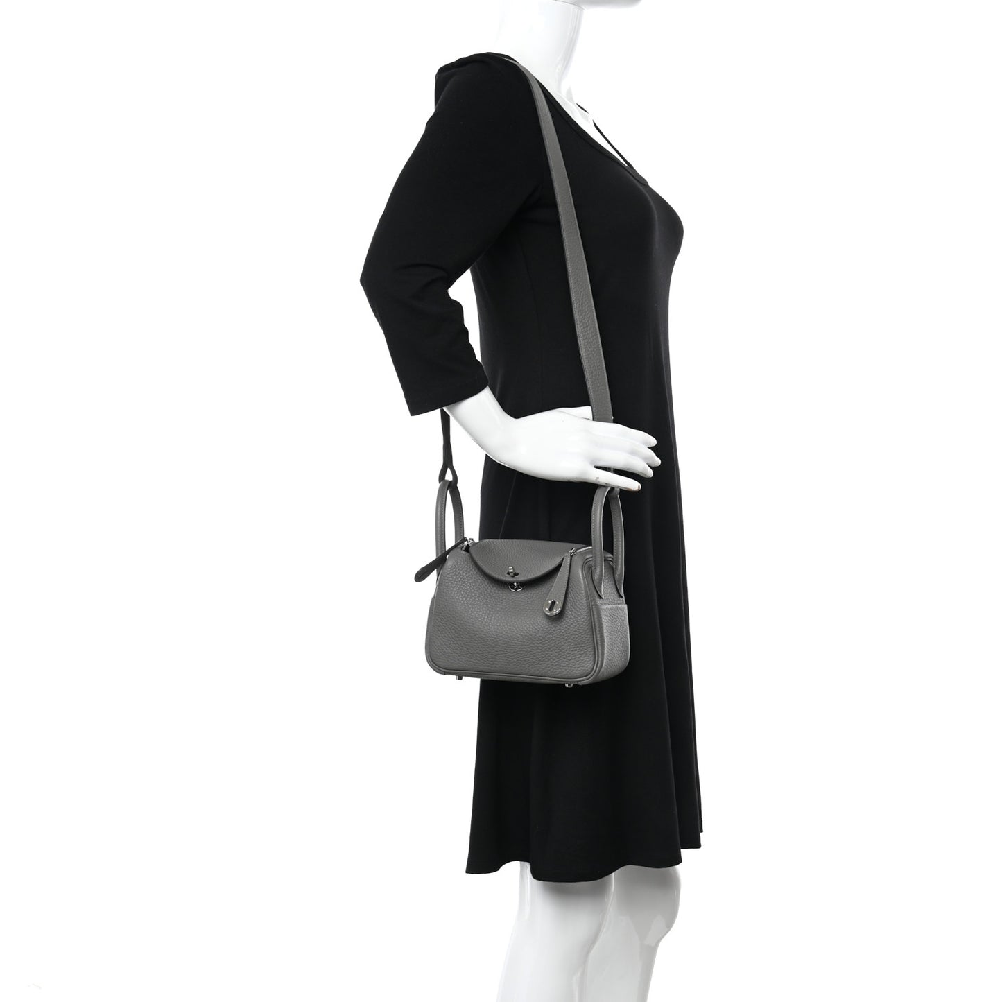 Taurillon Clemence Mini Lindy 20 Gris Meyer