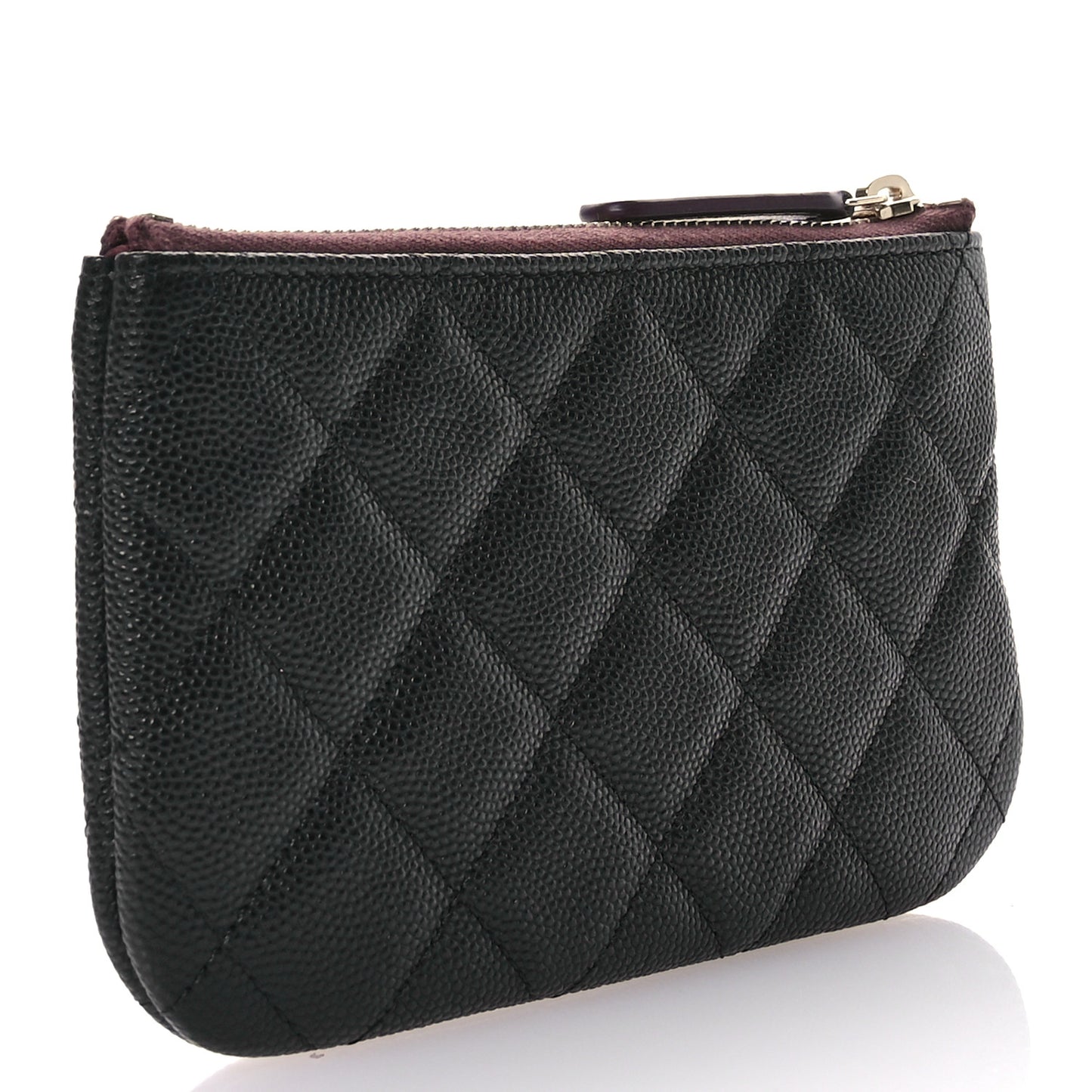 Caviar Quilted Small Cosmetic Case Black
