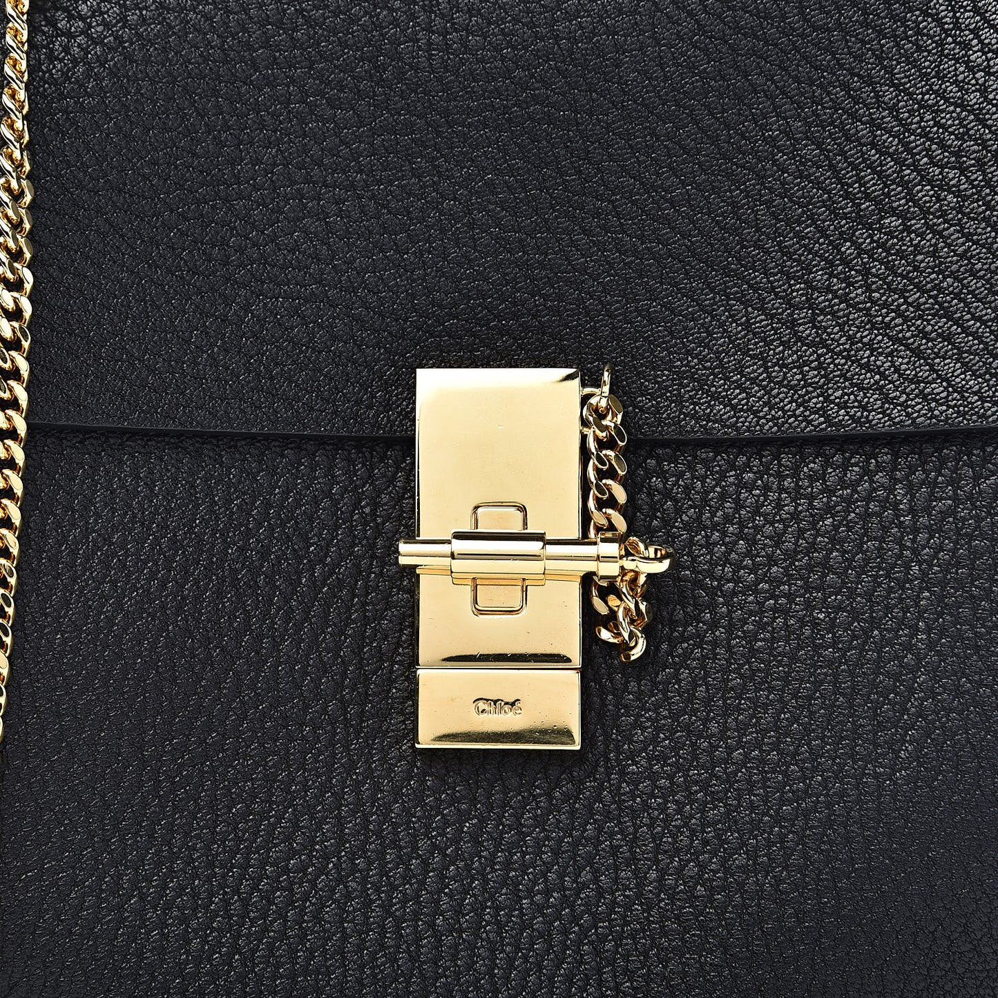 Grained Lambskin Drew Shoulder Bag Black