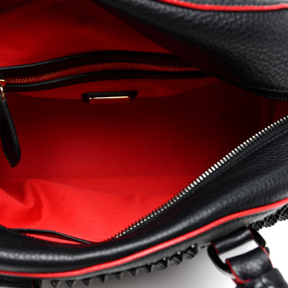 Christian Louboutin Grained Calfskin Studded Panettone Bowling Bag Black 5 of 9