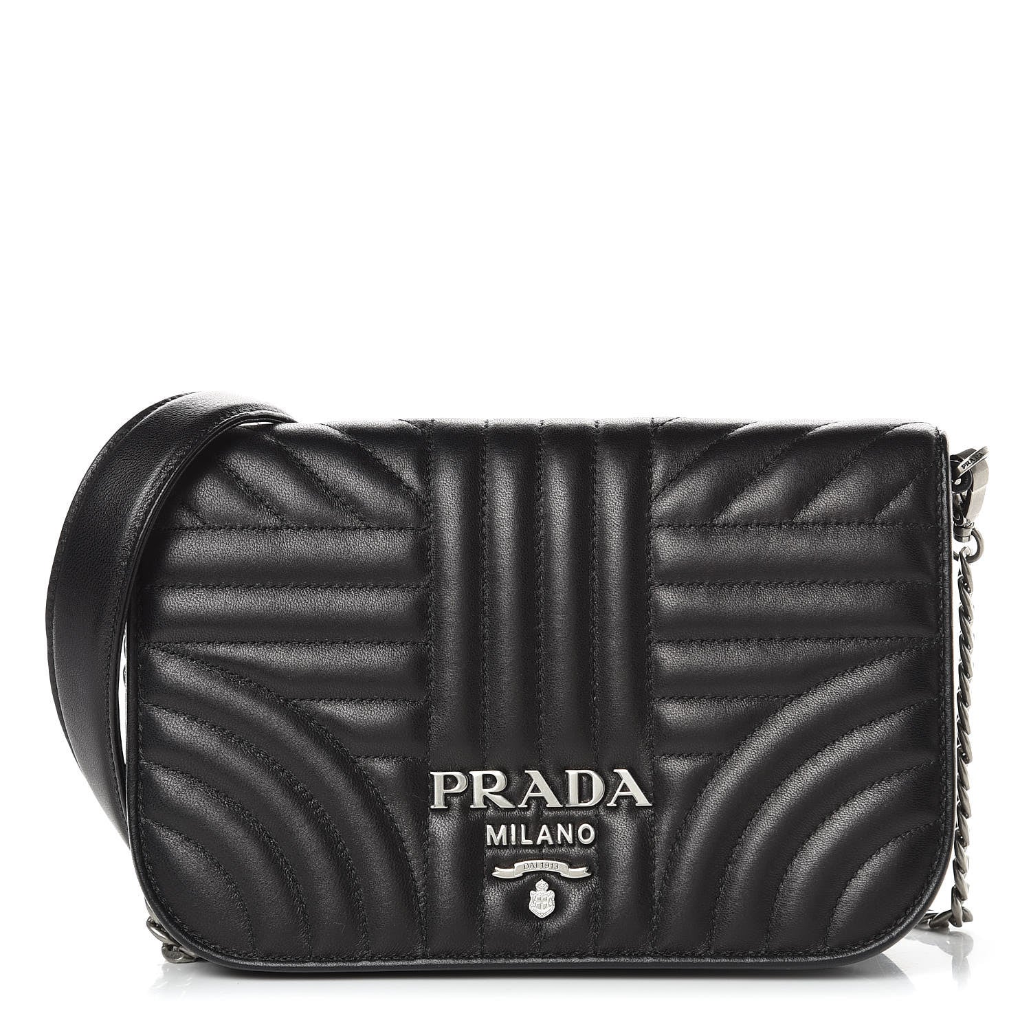 Prada Nappa Impunture Small Diagramme Crossbody Bag Nero Black 1 of 9