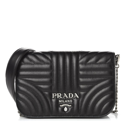 Prada Nappa Impunture Small Diagramme Crossbody Bag Nero Black 1 of 9