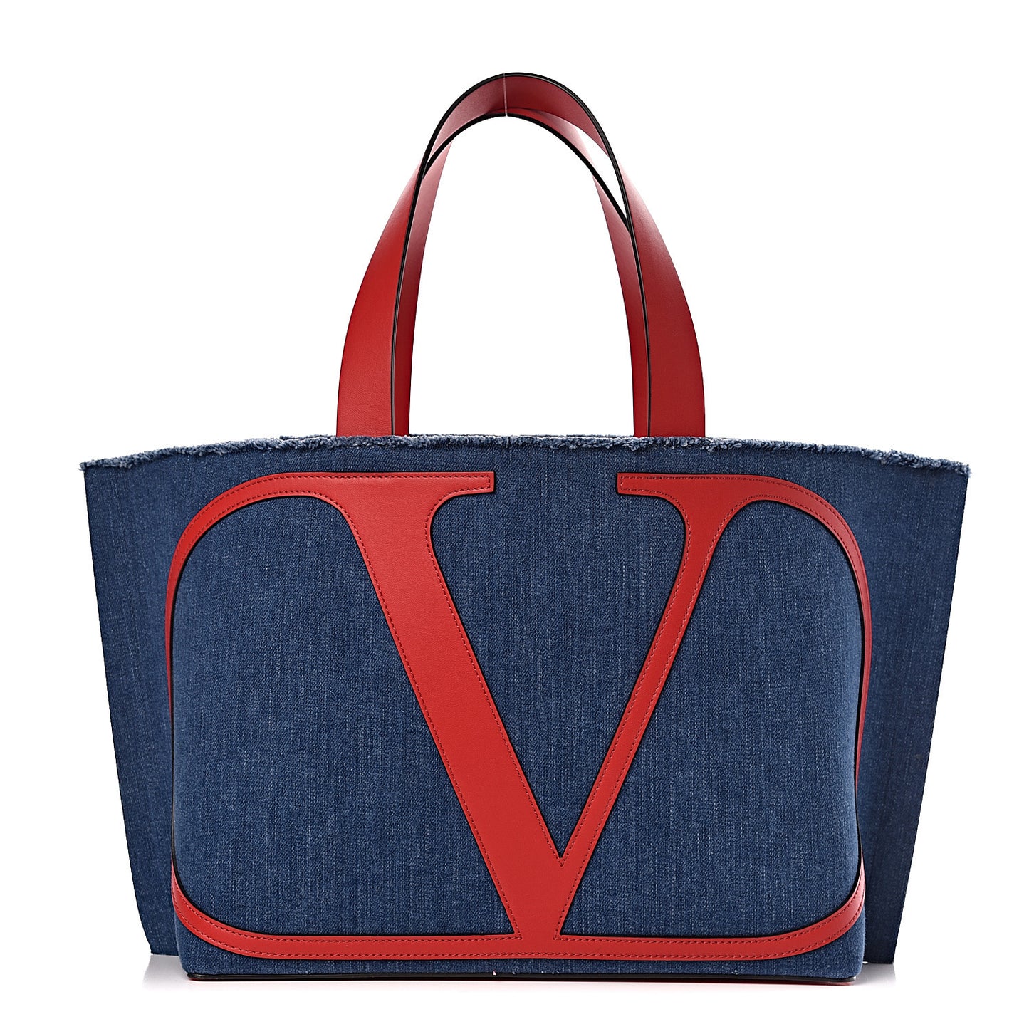 Denim Vlogo Small Escape Tote Blue Red