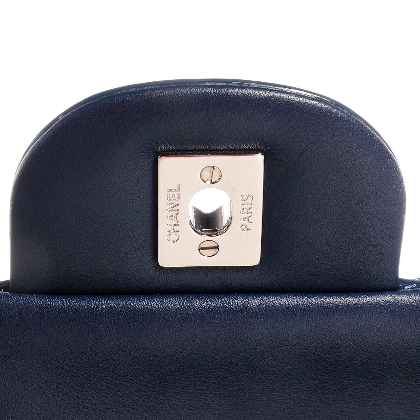 Patent Jumbo Double Flap Navy Blue