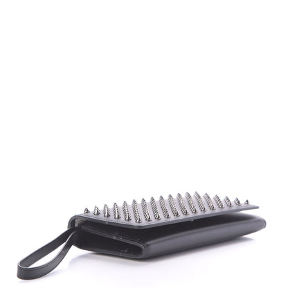 Christian Louboutin Calfskin Macaron Spiked Flap Wallet Black 4 of 10