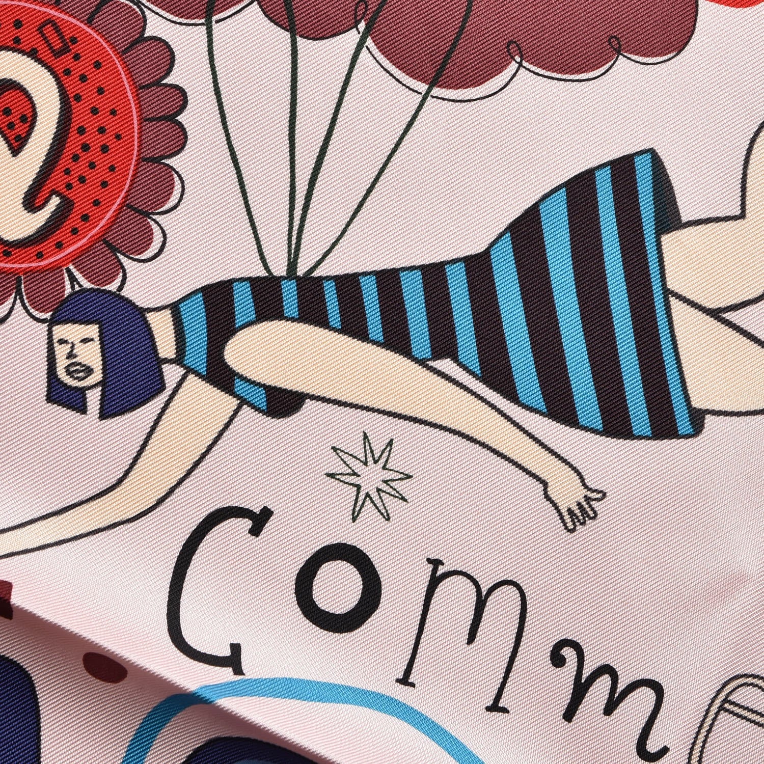 Hermes Silk Les Confessions Scarf 90 Rose Pale Bleu Vert 6 of 8