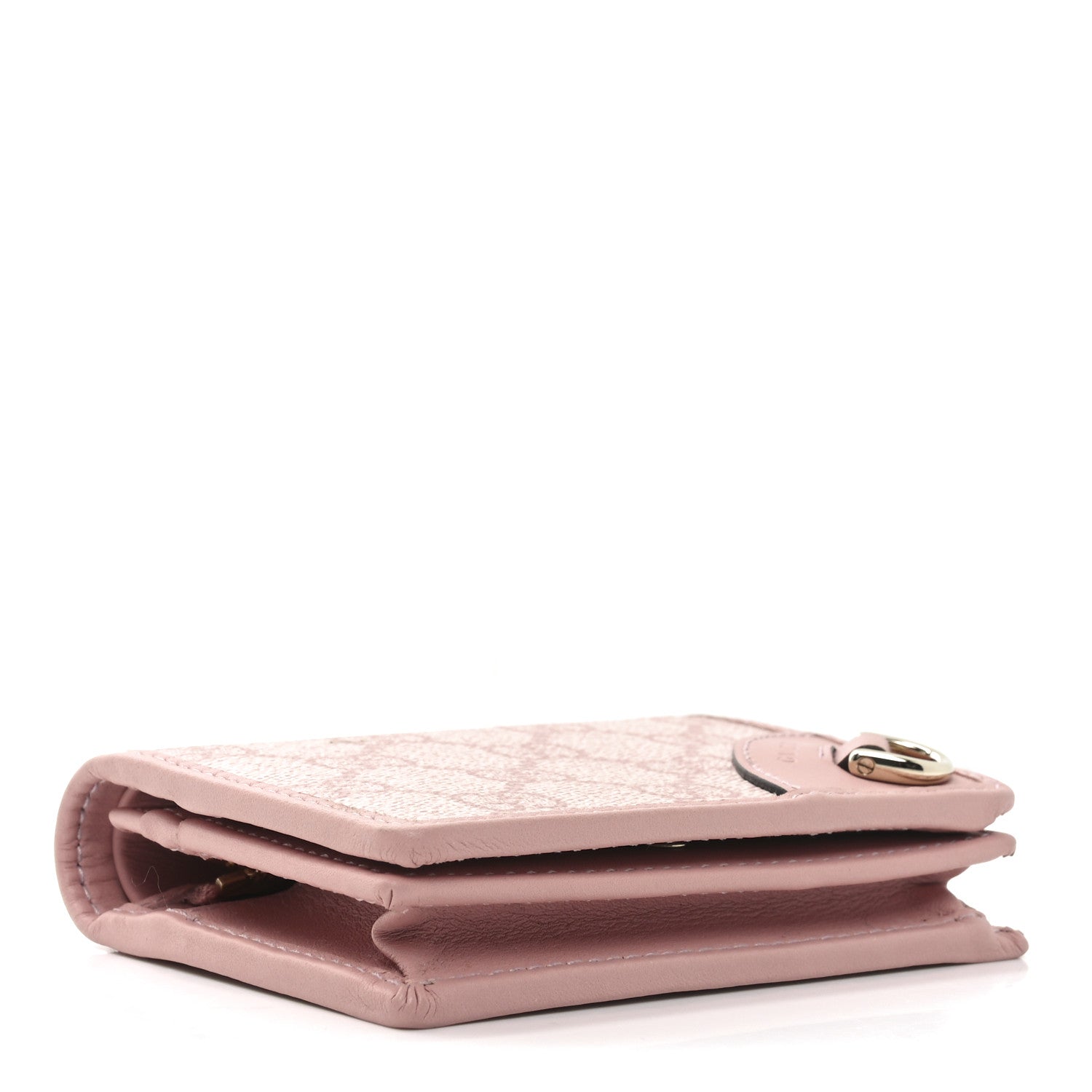 Gucci GG Supreme Monogram Textured Calfskin Emblem Mini Wallet Light Pink 4 of 7