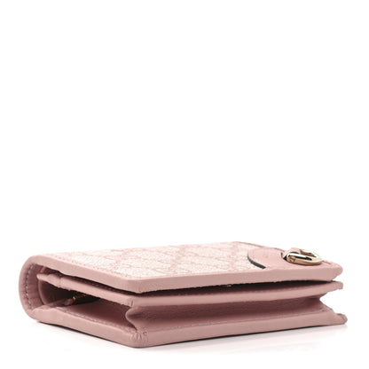 Gucci GG Supreme Monogram Textured Calfskin Emblem Mini Wallet Light Pink 4 of 7