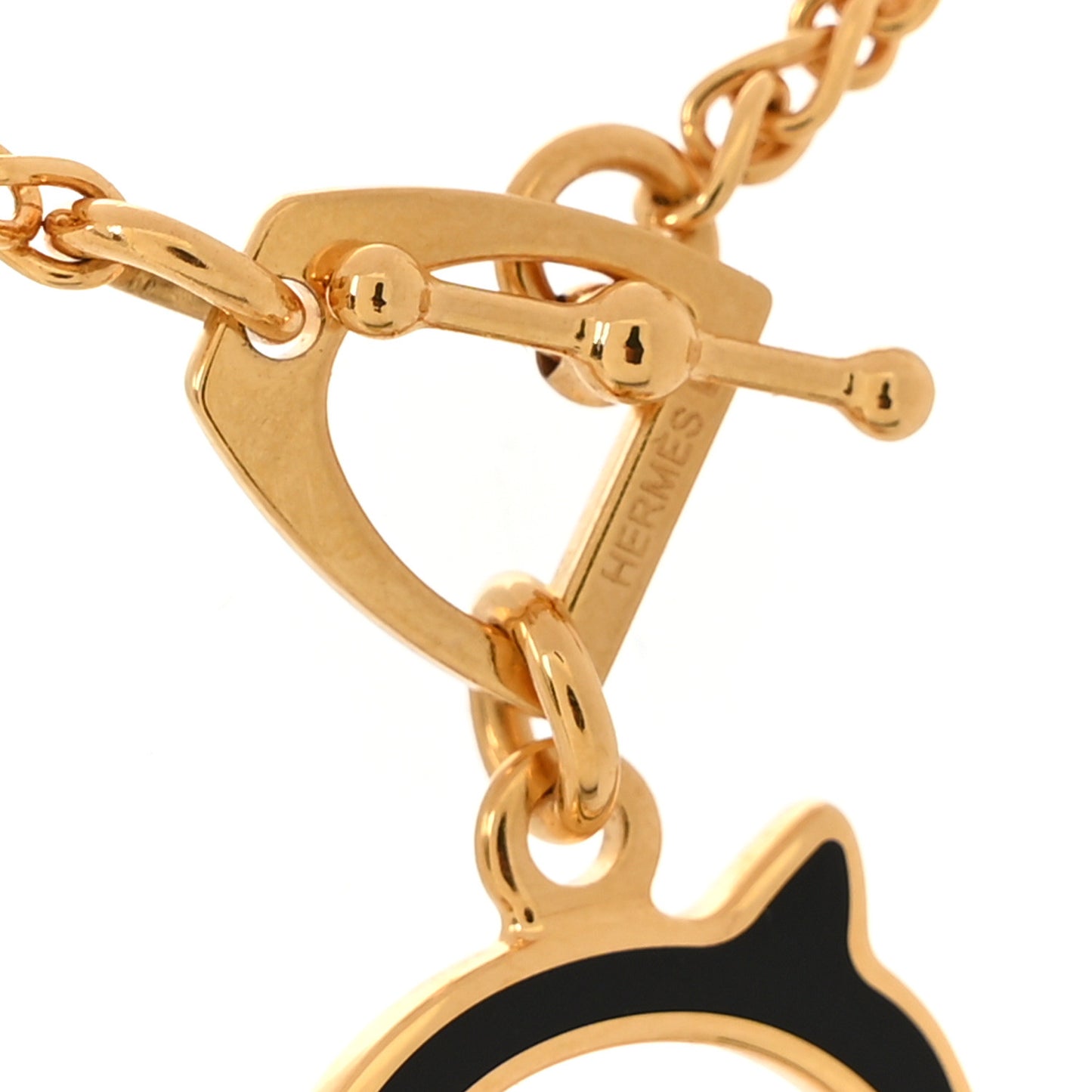 Lacquered Metal Small Tonnerre Necklace Black Gold