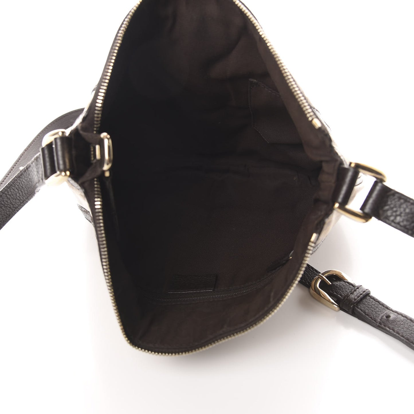 Crystal Monogram Small D Gold Ring Messenger Dark Brown