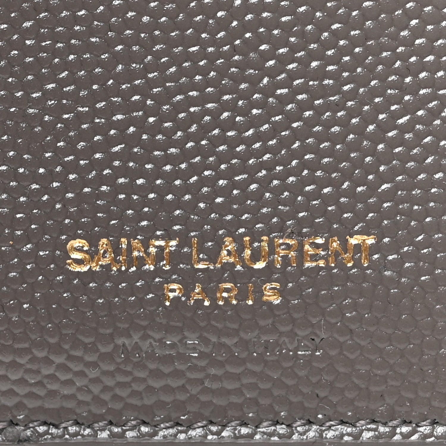Saint Laurent Grain De Poudre Matelasse Chevron Monogram Compact Zip Around Wallet Fog 6 of 6