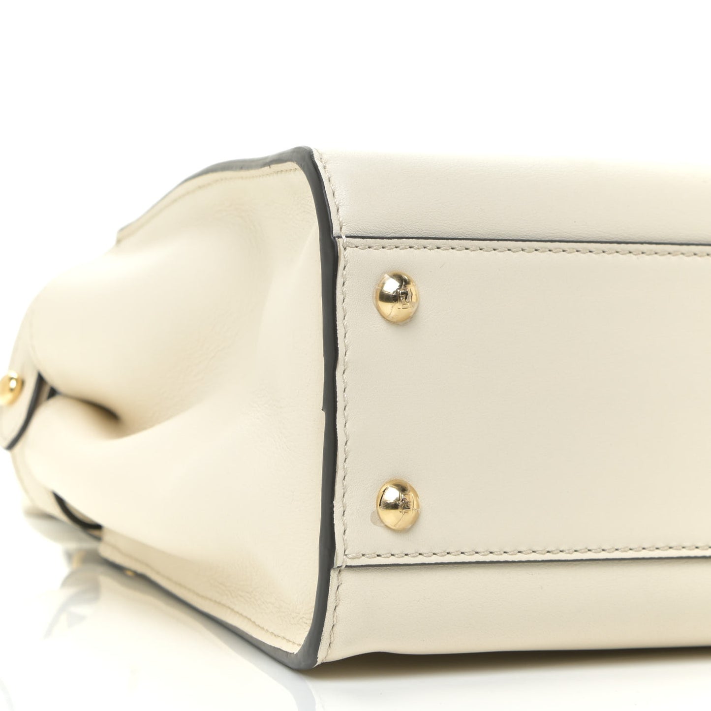 Vitello Seta Canvas FF Embroidered Medium Peekaboo Iconic Satchel White