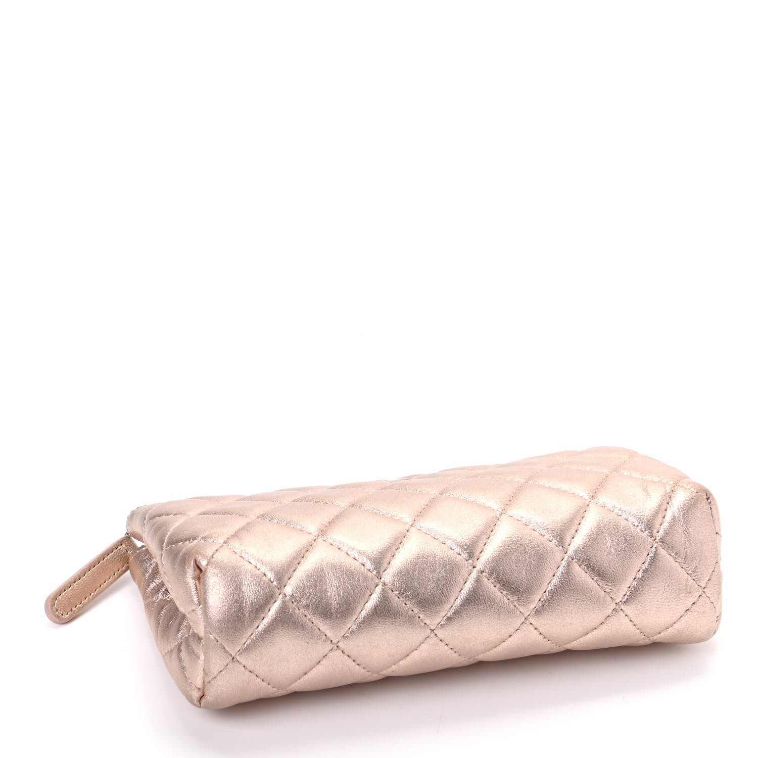 Chanel Metallic Lambskin Quilted Cosmetic Pouch Light Gold 4 of 11