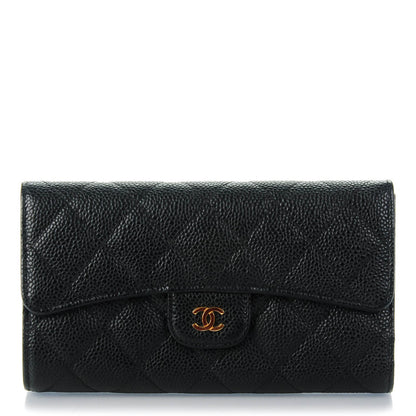 Chanel Caviar Quilted Large Flap Wallet Black 1 of 8