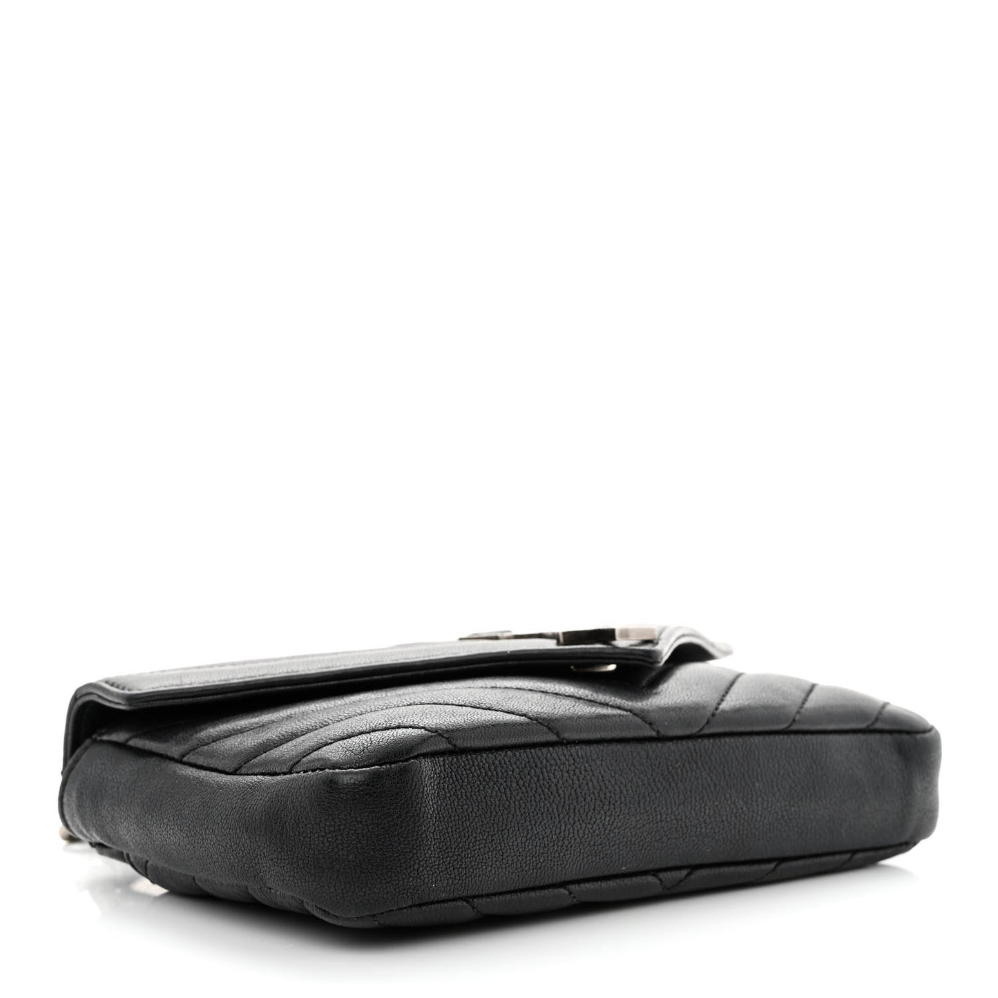 Saint Laurent Chevron Shoulder Bag Black