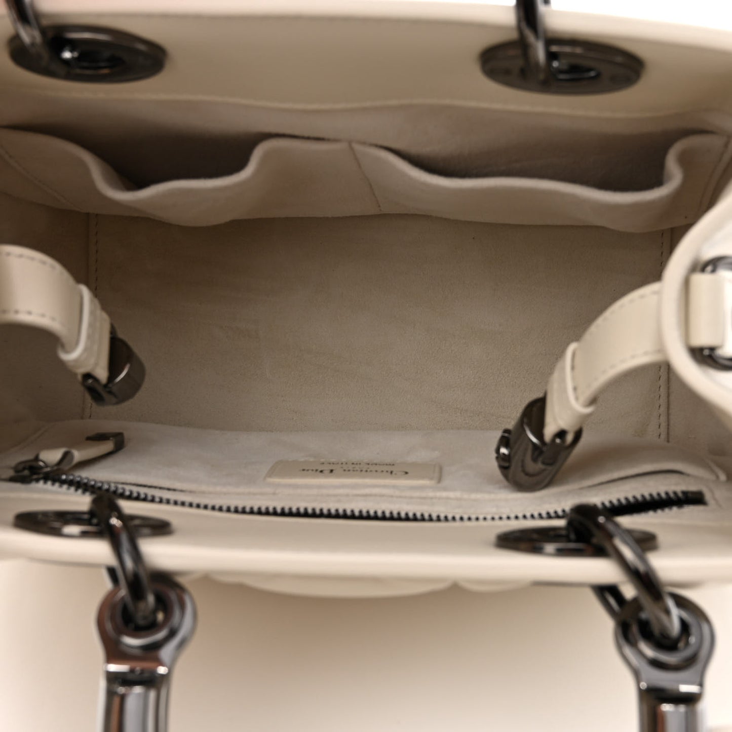 Calfskin Cannage Small The Lady 95.22 Ivory