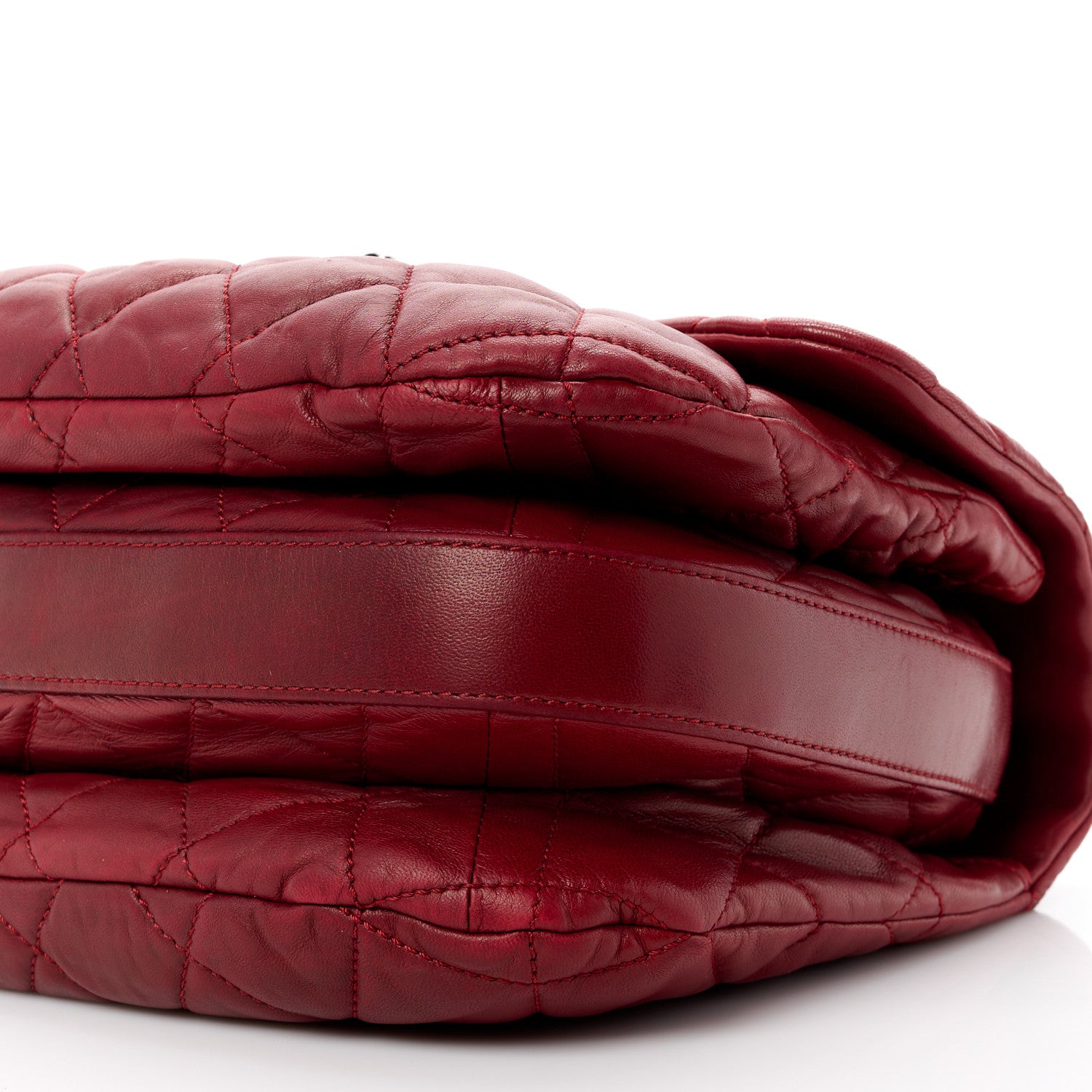 Chanel Lambskin Quilted Large Chanel 3 Flap Dark Red 11 of 12