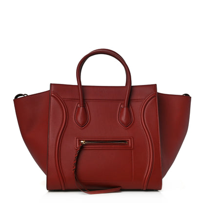 Celine Supple Calfskin Medium Phantom Luggage Red 1 of 9