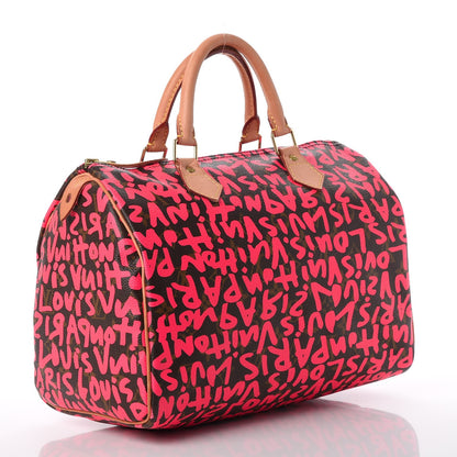 Louis Vuitton Monogram Graffiti Speedy 30 Fuchsia 3 of 9