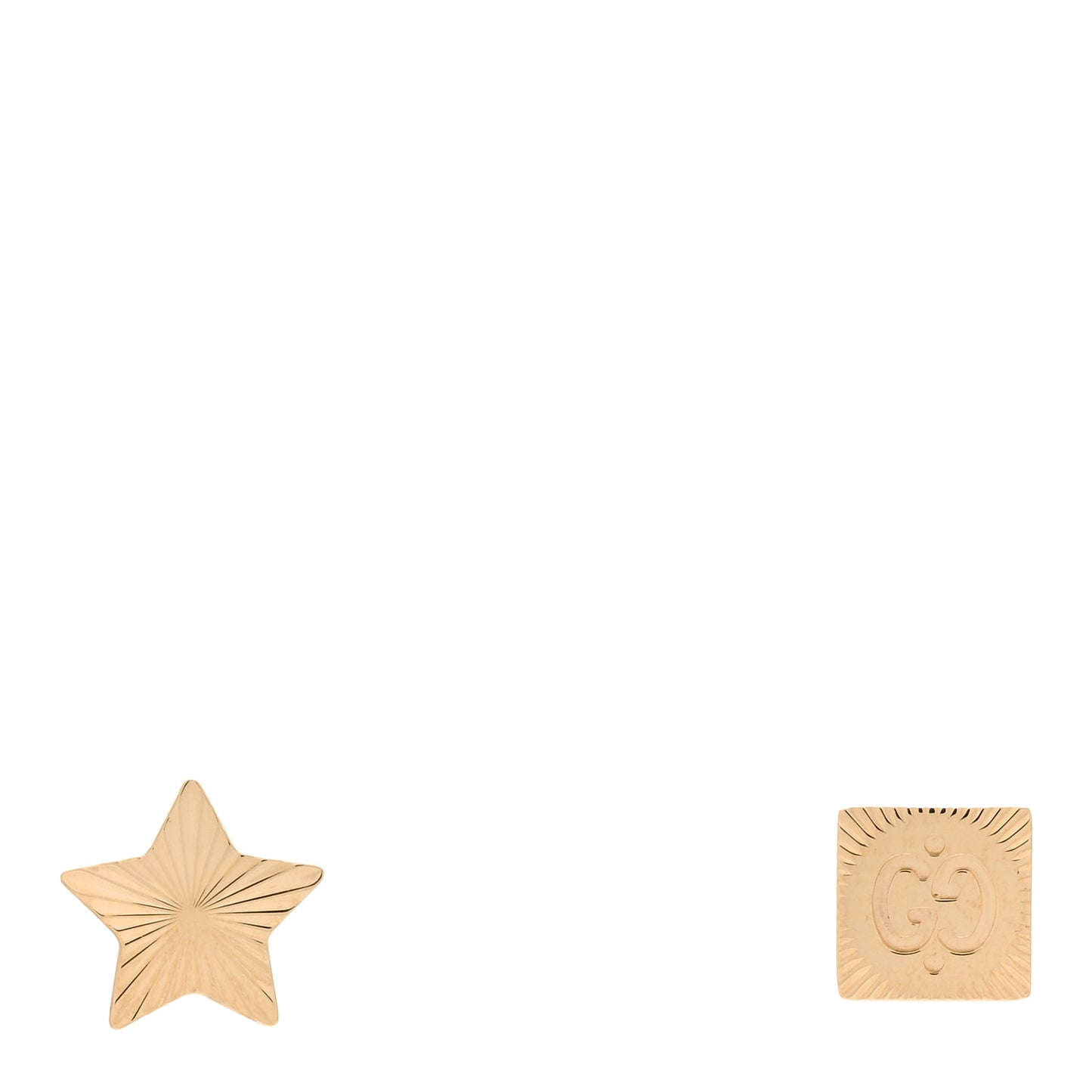 18K Yellow Gold Icon Square Star Earrings