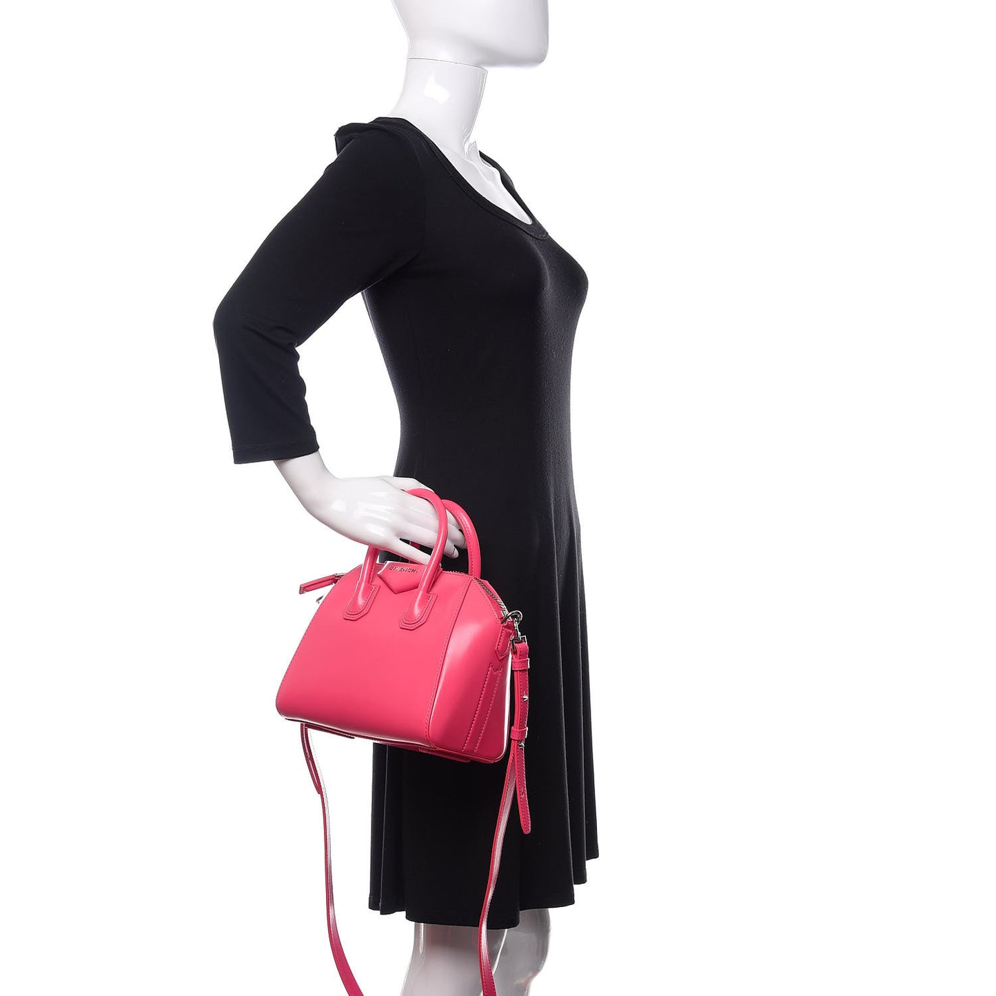 Shiny Lord Calfskin Mini Antigona Shocking Pink