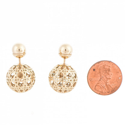 Christian Dior Cannage Mise En Dior Tribal Earrings Gold 2 of 4