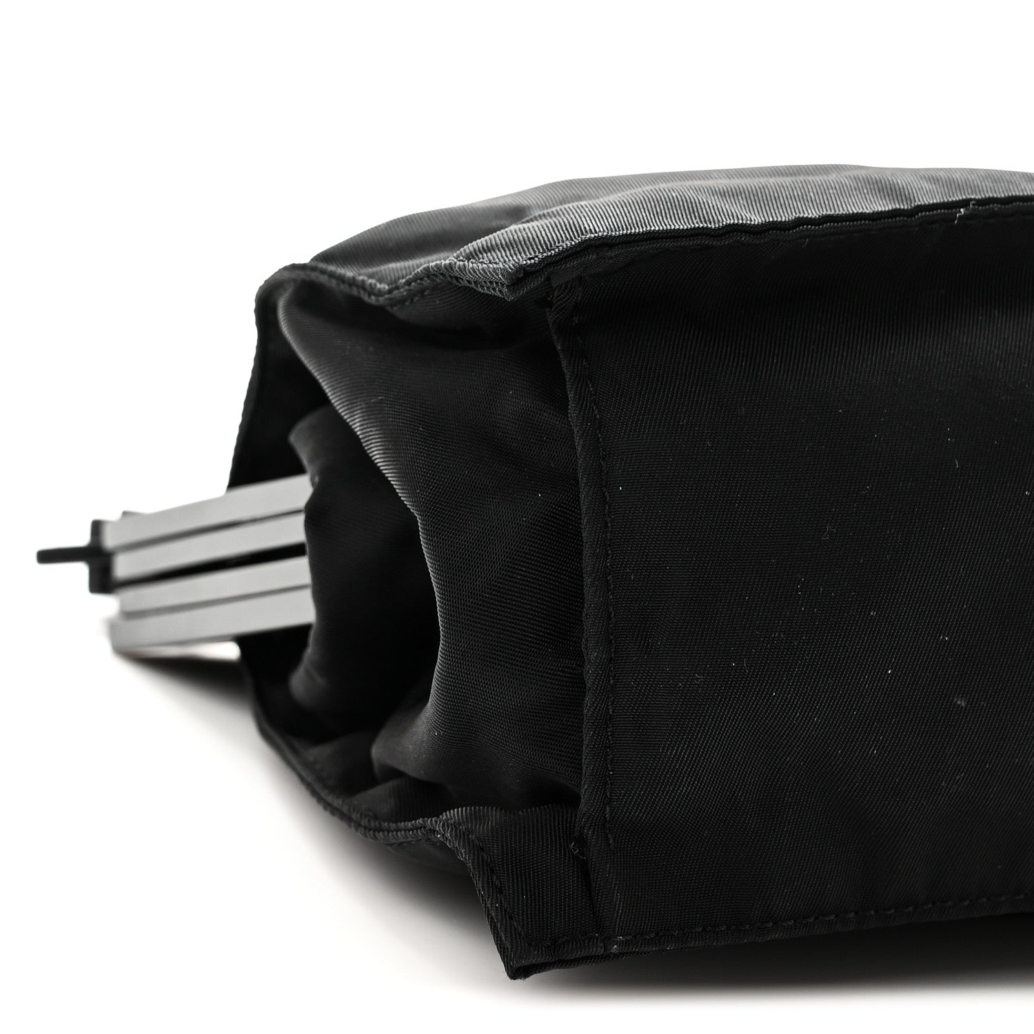 Prada Tessuto Nylon Kisslock Frame Shoulder Bag Black 8 of 9