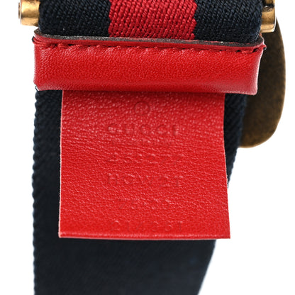 Gucci Web Queen Margaret Bee Belt 75 30 Red Navy 3 of 4