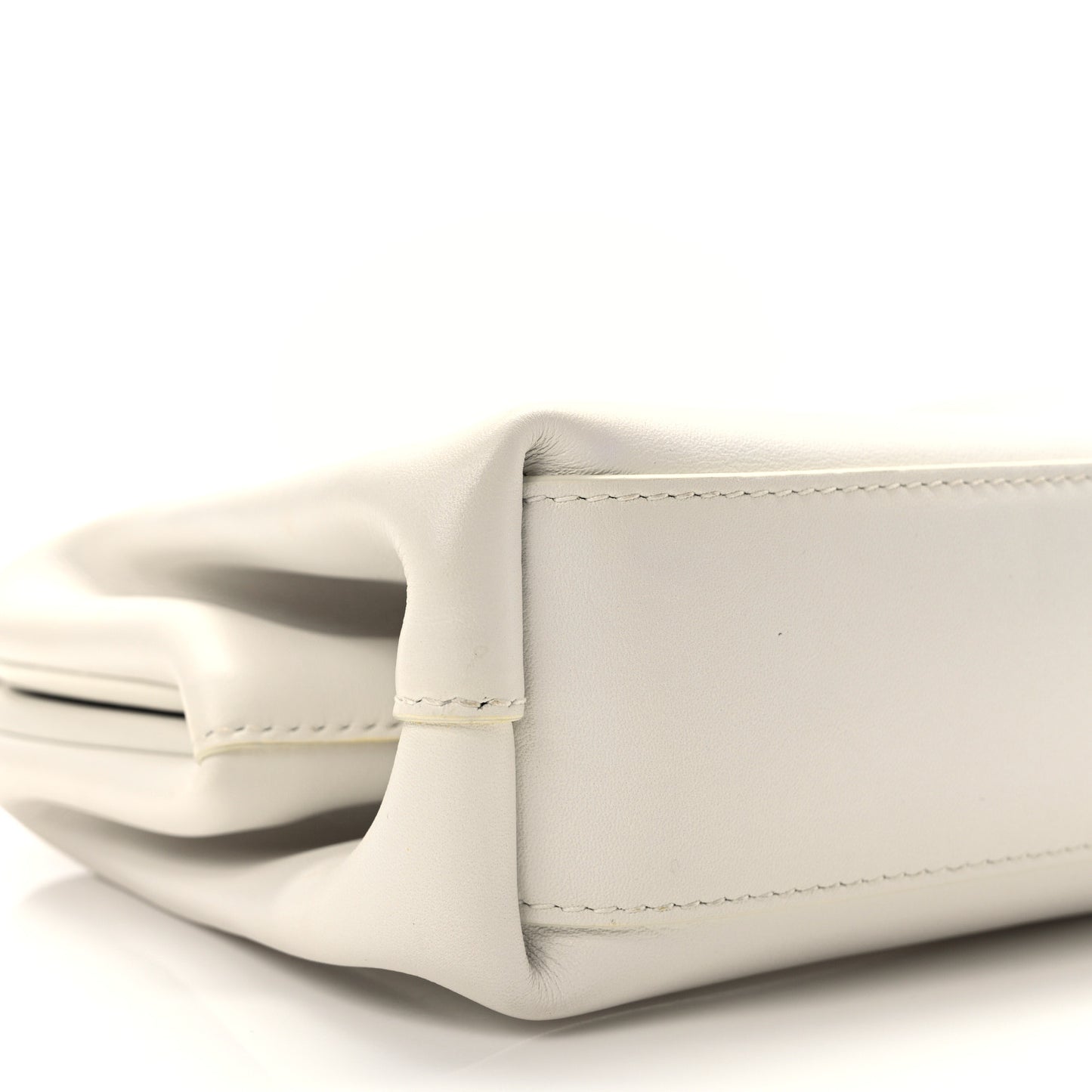 Calfskin Small The Point Triangle Bag Chalk