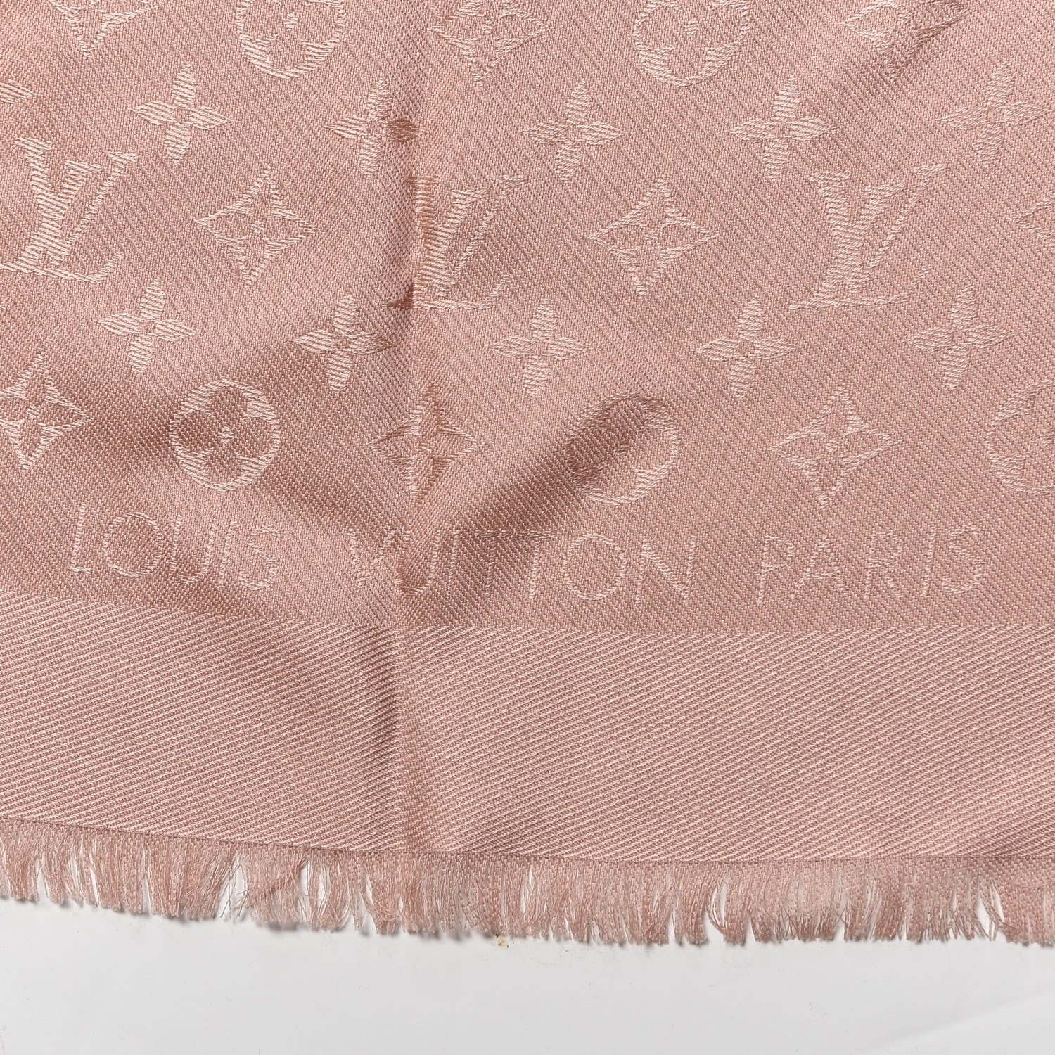 Louis Vuitton Silk Wool Monogram Shawl Natural 4 of 4