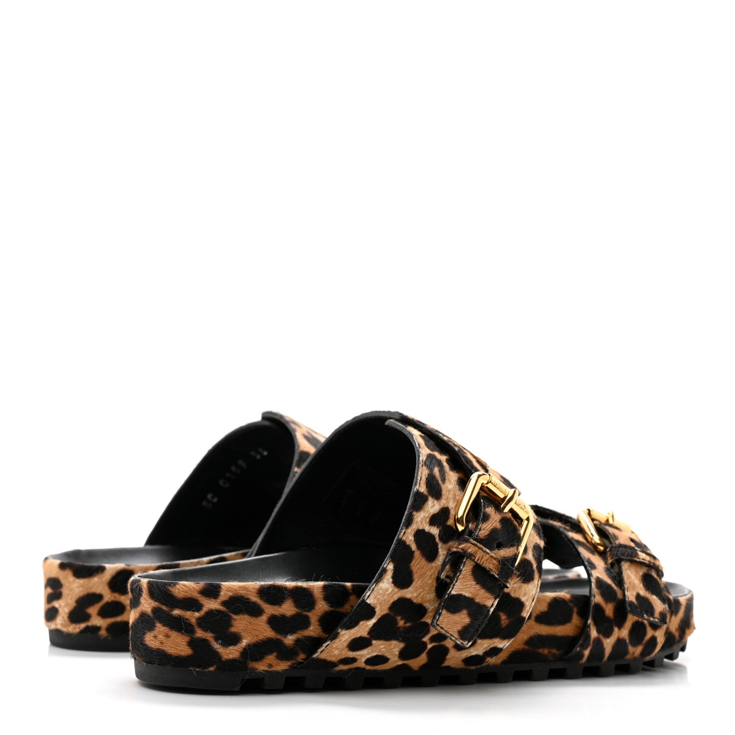 Louis Vuitton Calfskin Pony Hair Leopard Bom Dia Mule Sandals 36 Cognac Brown 4 of 9