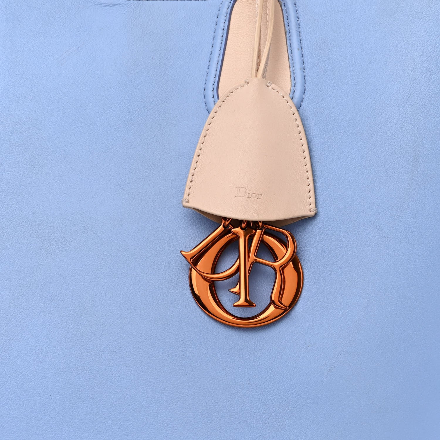 Christian Dior Calfskin Large Addict Shopping Tote Light Blue Beige 8 of 12