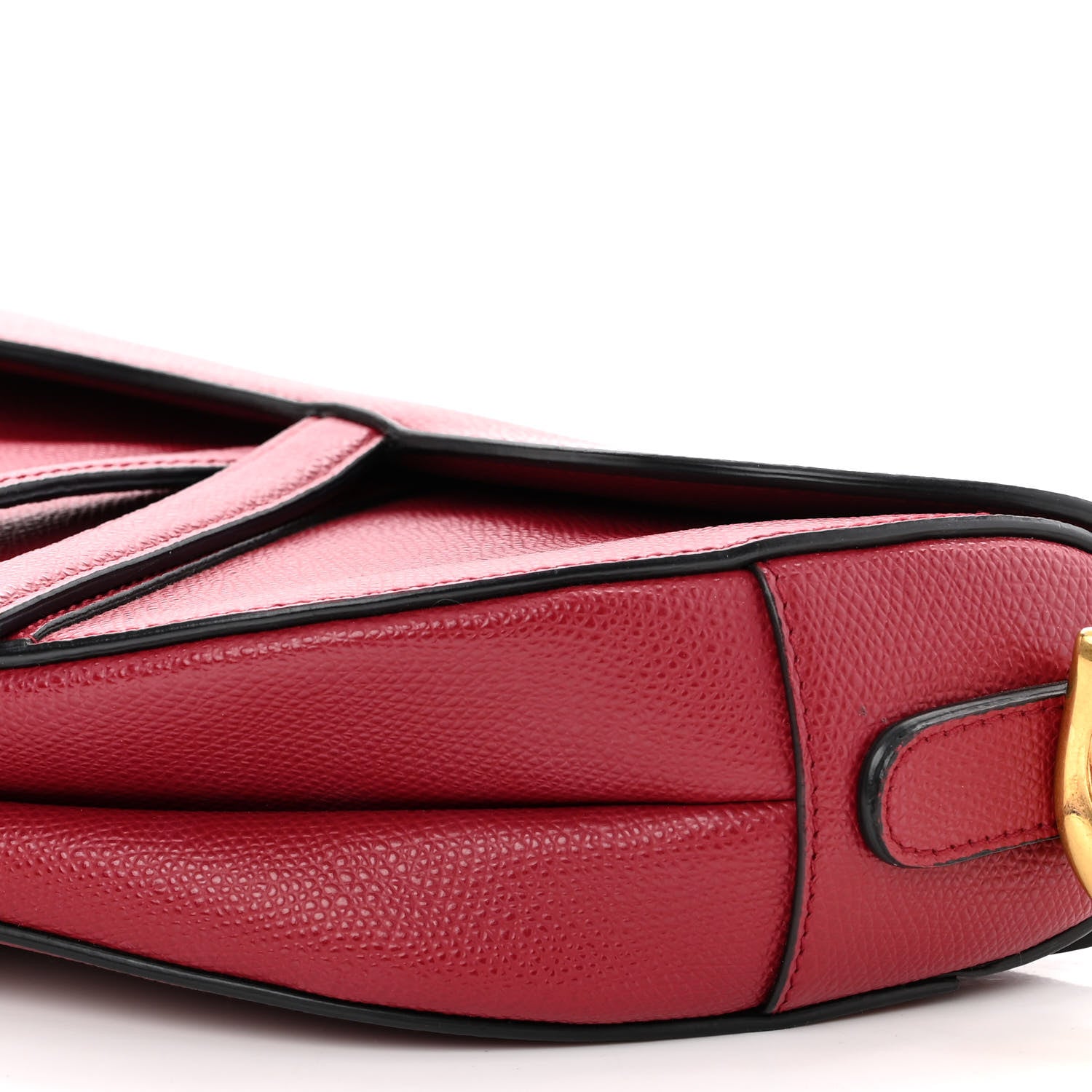 Christian Dior Grained Calfskin Saddle Bag Red 9 of 14