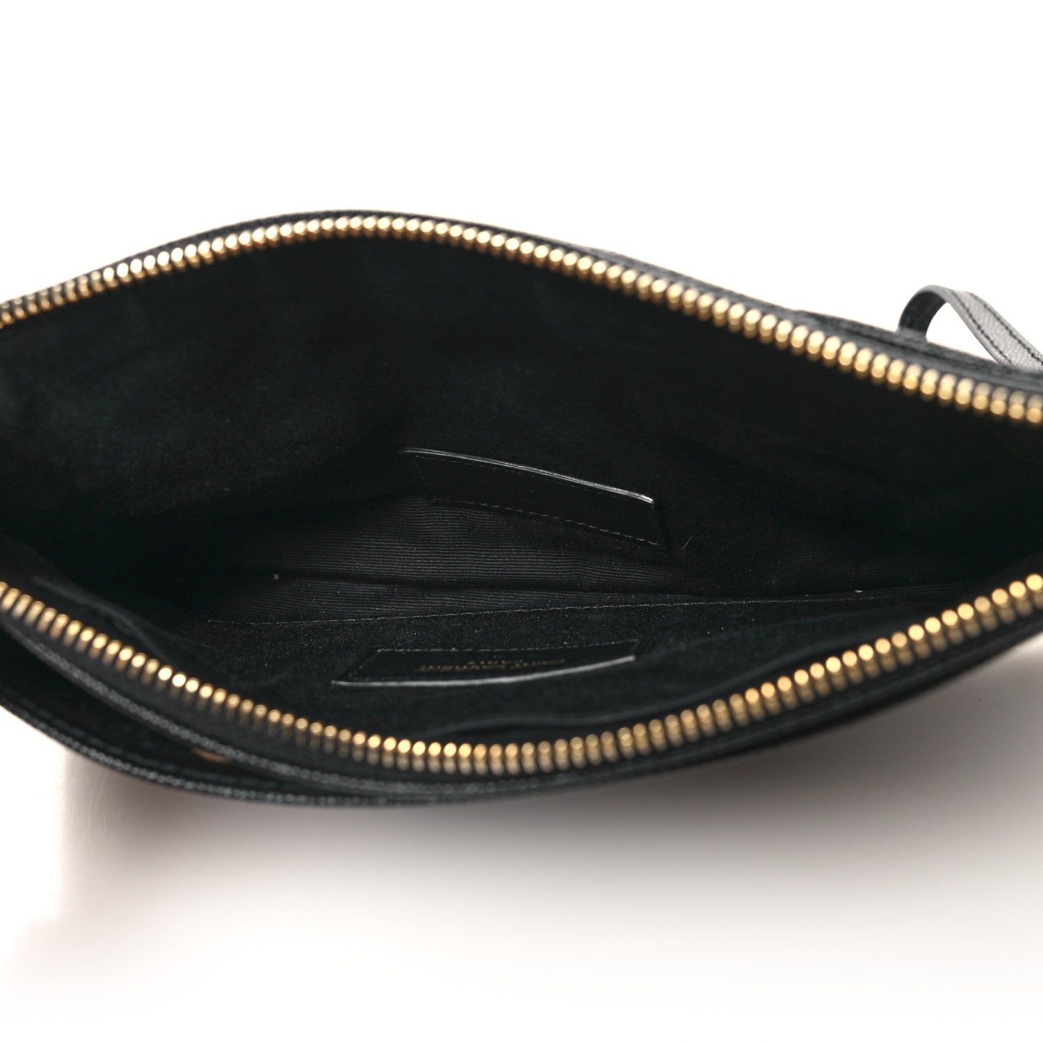 Saint Laurent Grain De Poudre Chevron Monogram Large Bill Pouch Black 5 of 11