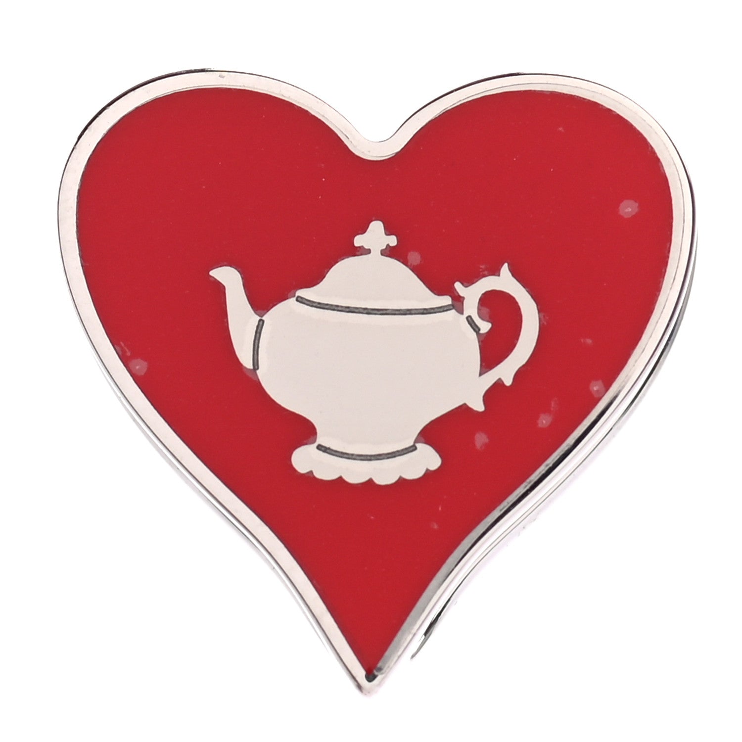 Hermes Palladium Coeur Tea Time Scarf Ring Rouge 1 of 4