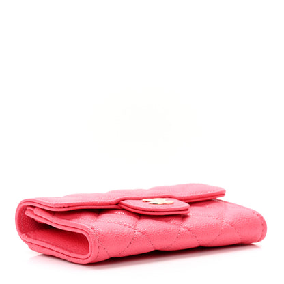 Chanel Caviar Quilted Flap Card Holder Wallet Pink 4 of 8