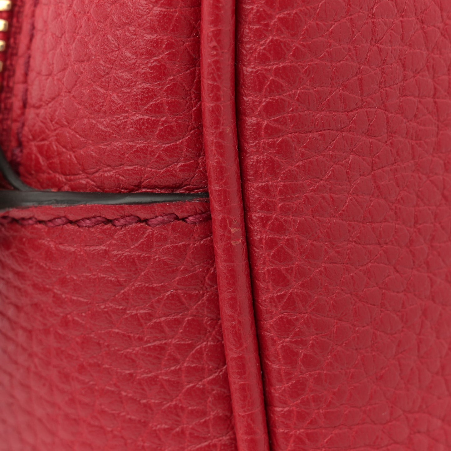 Pebbled Calfskin Small Soho Disco Bag Vibrant Red