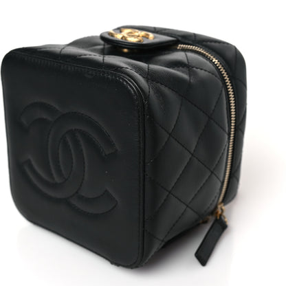 Chanel Calfskin Quilted Small Vanity Case With Chain Black 9 of 9
