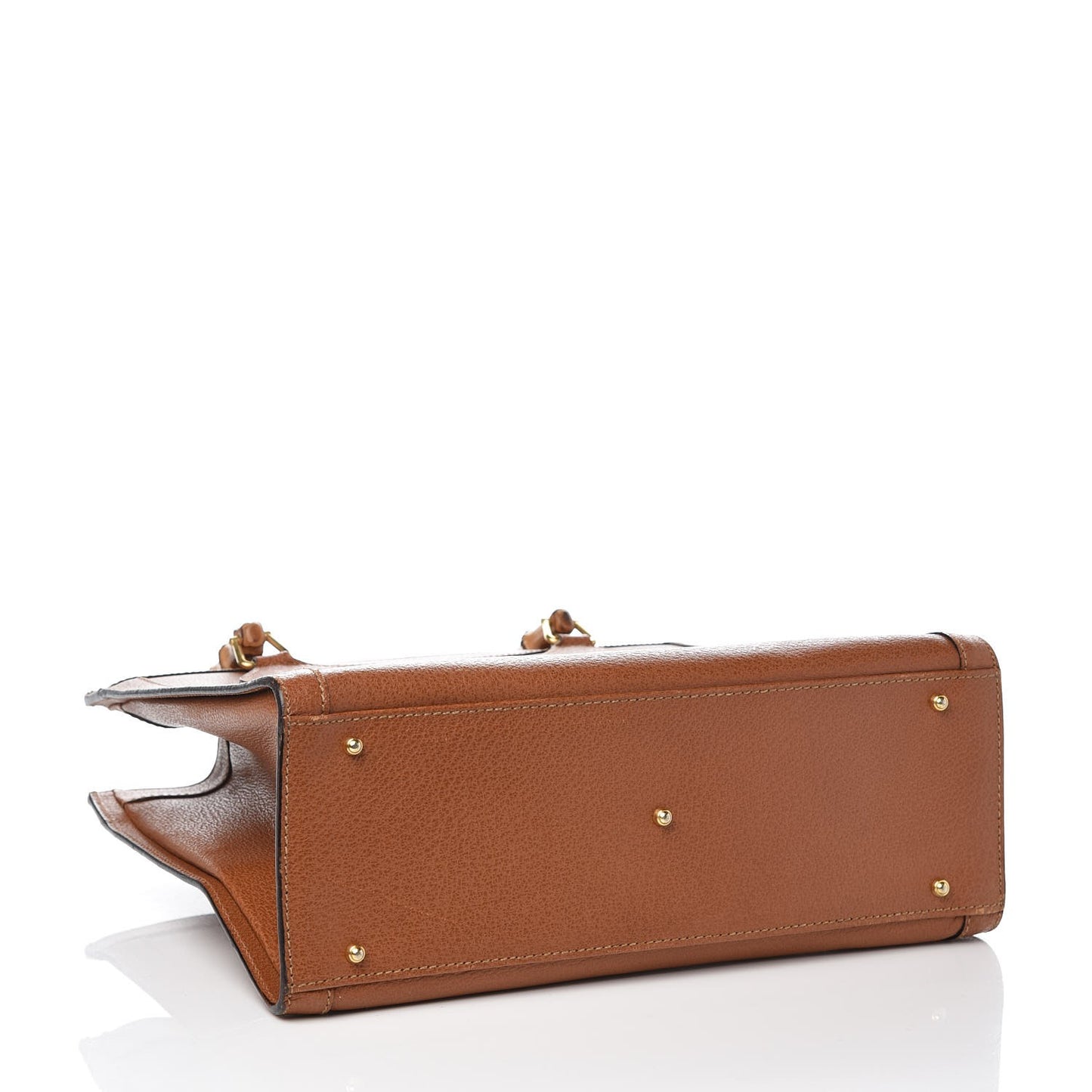 Calfskin Bamboo Top Handle Tote Brown