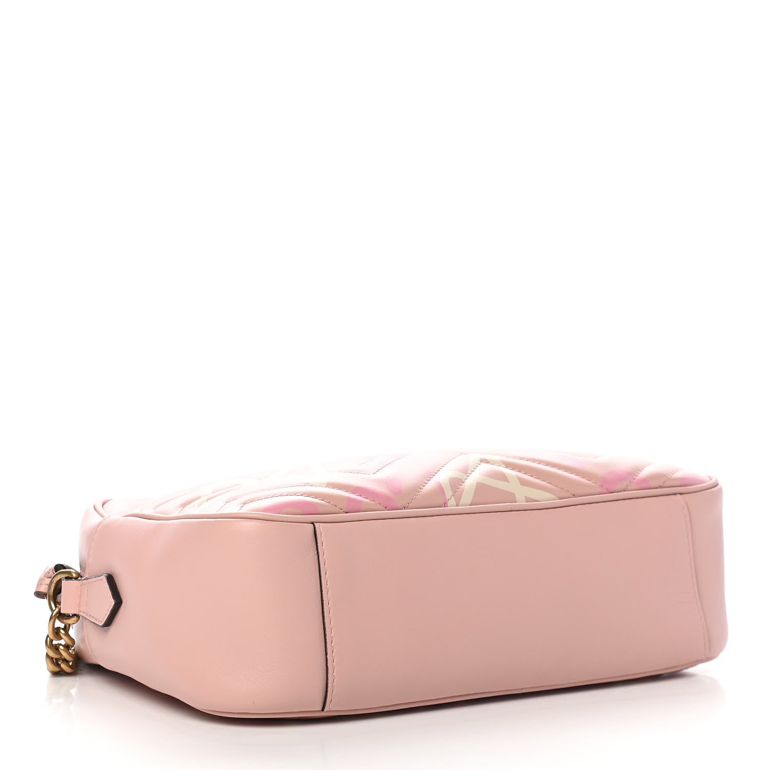 Gucci Calfskin Matelasse GucciGhost Medium GG Marmont Chain Shoulder Bag Perfect Pink Rosa Ivory 4 of 10