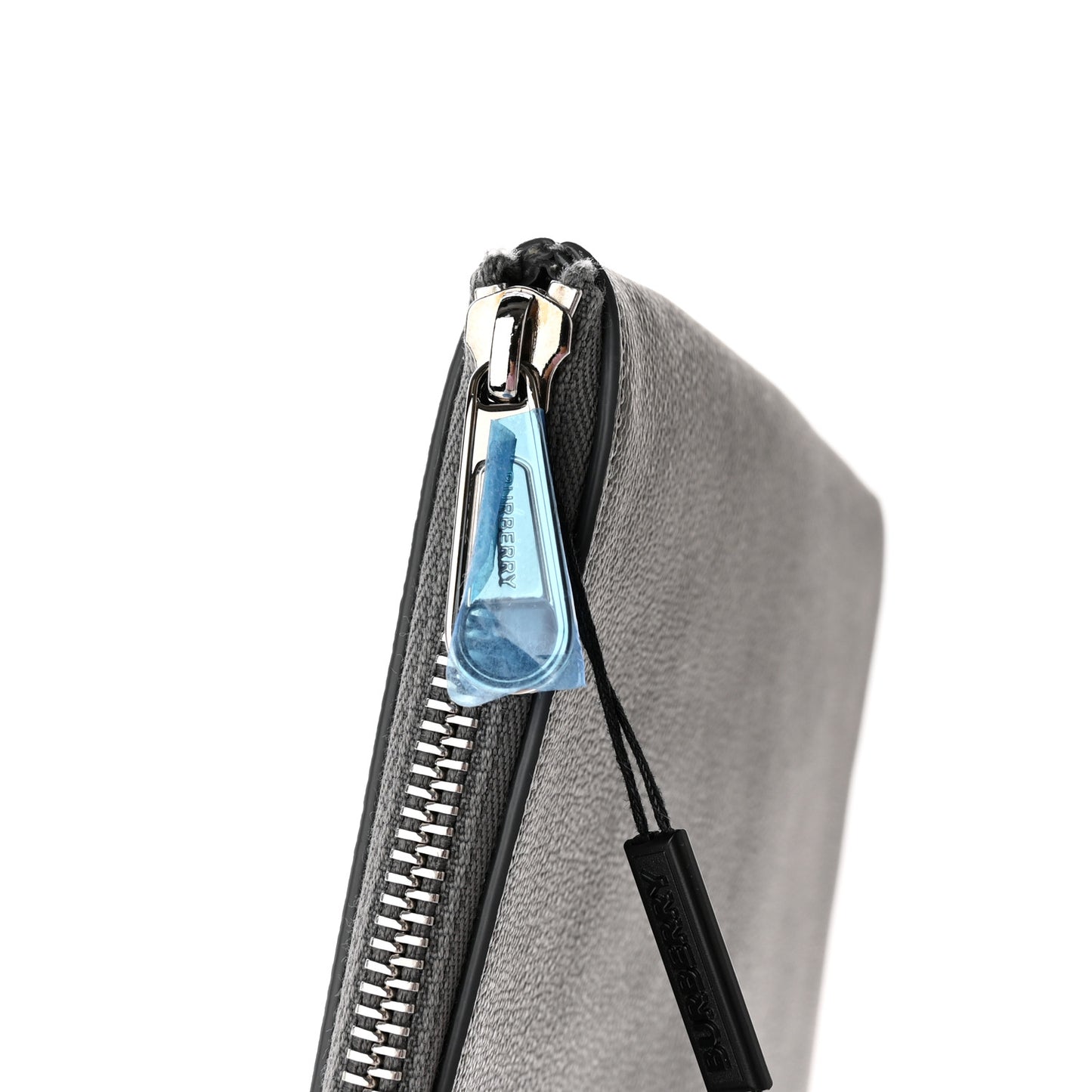 Calfskin Zip Pouch Charcoal Grey