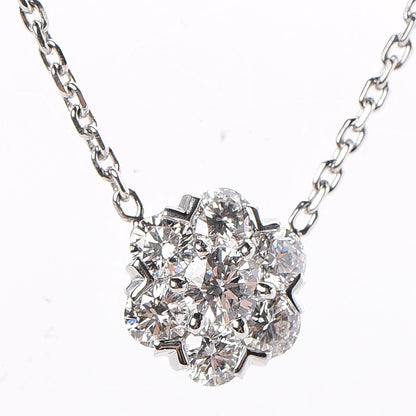 Van Cleef & Arpels 18K White Gold Diamond Large Fleurette Pendant Necklace 4 of 18