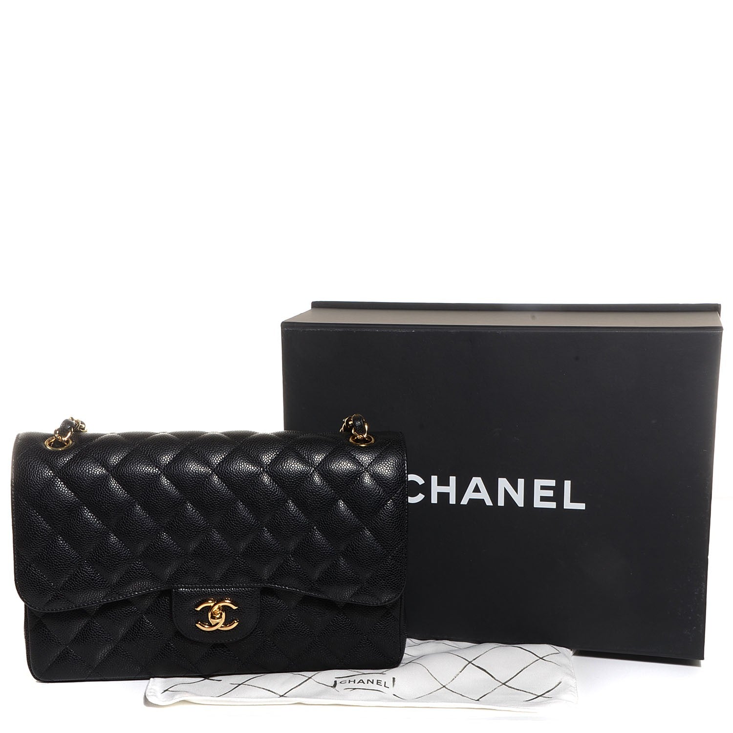 Chanel Caviar Quilted Jumbo Double Flap Black 15 of 20